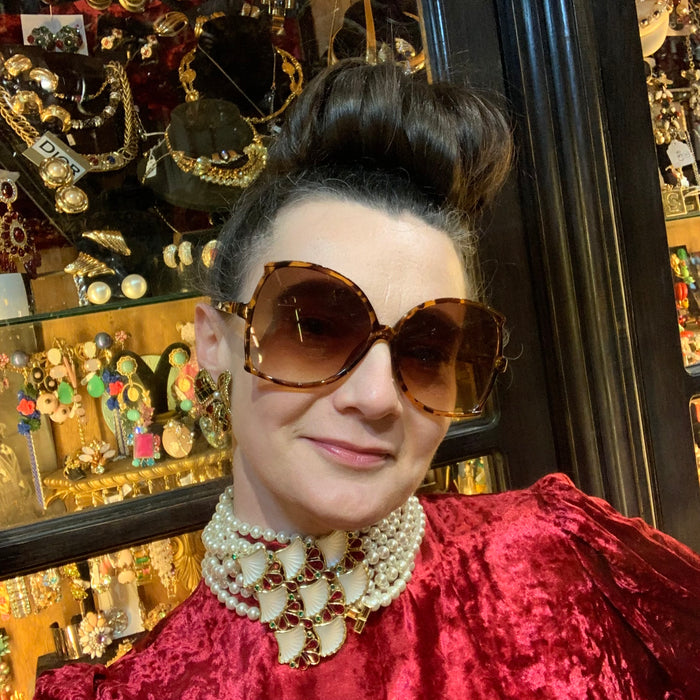 Extra Long Glass Pearl Necklace