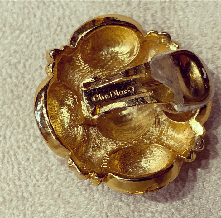 Christian Dior Gold Clip On Earrings 001 - The Hirst Collection