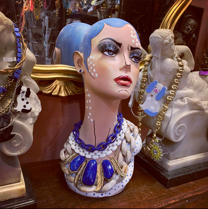 Cream Khaki Acrylic chain necklace - The Hirst Collection