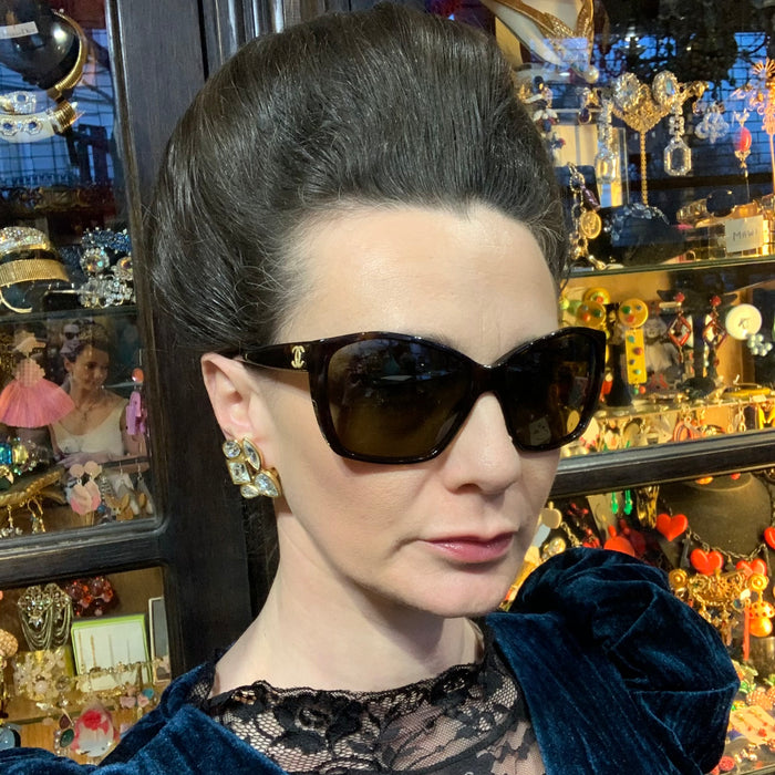 Yves Saint Laurent Crystal Earrings - The Hirst Collection