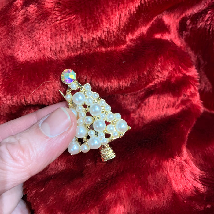 Pearl Christmas Tree Brooch - The Hirst Collection
