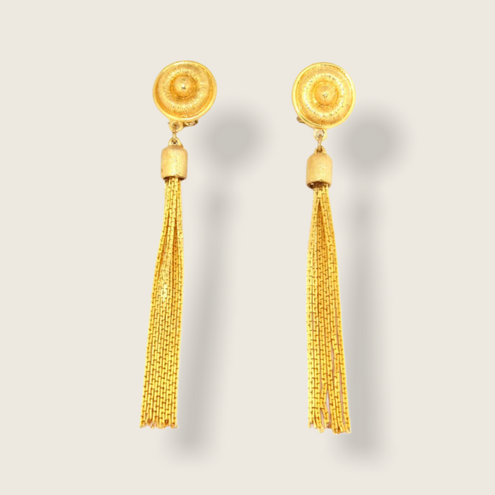 Gold Tassell Earrings Chandelier - The Hirst Collection