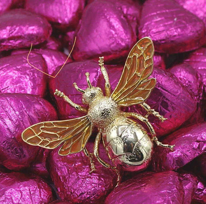 Queen Bee Large brooch Bill Skinner Gold plated - The Hirst Collection