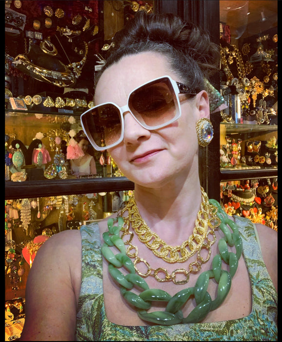 Statement Textured Chunky Vintage Gold Chain Necklace