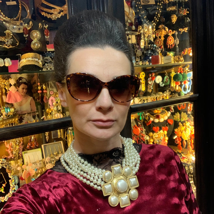 Extra Long Glass Pearl Necklace - The Hirst Collection