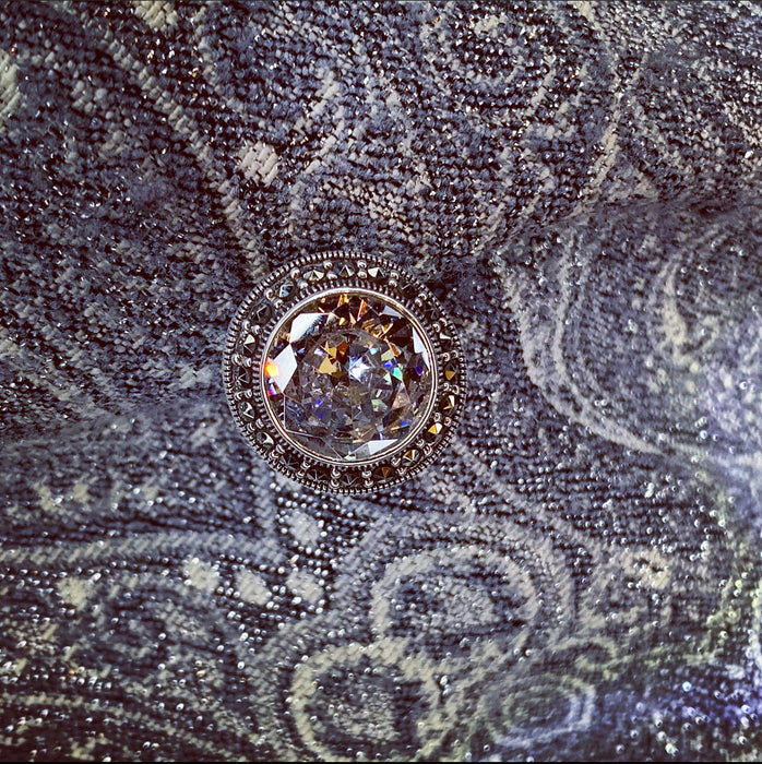 Large Round Solitaire Silver Ring - The Hirst Collection