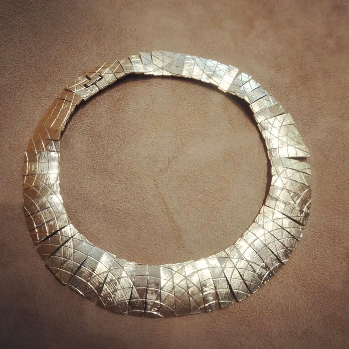 Articulated Engraved Statement Necklace