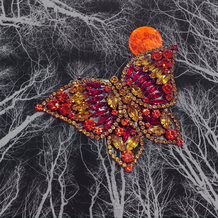 Large statement amber butterfly brooch by Cristobal - The Hirst Collection
