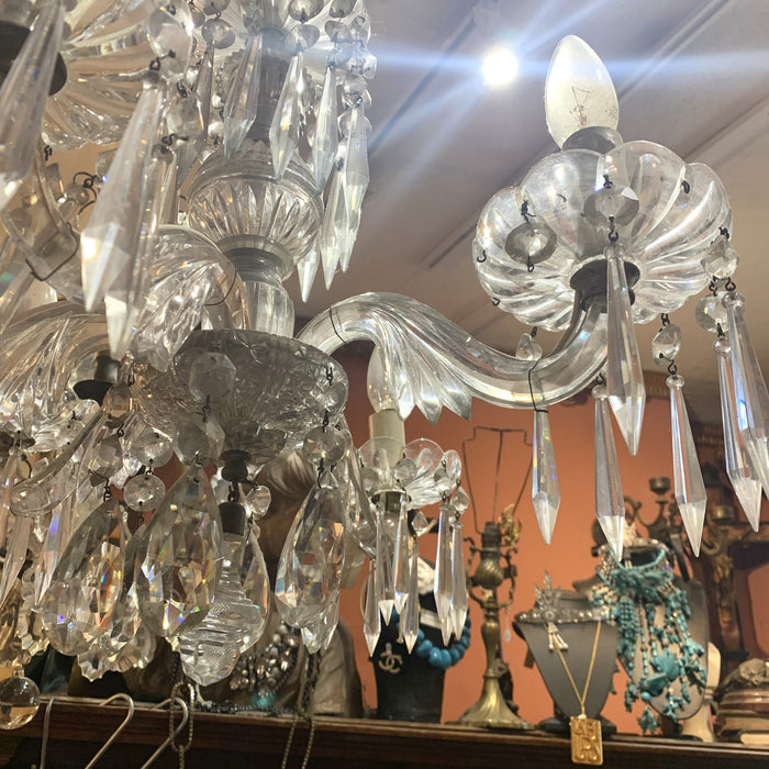 Rare English Glass Chandelier 19th Century - The Hirst Collection