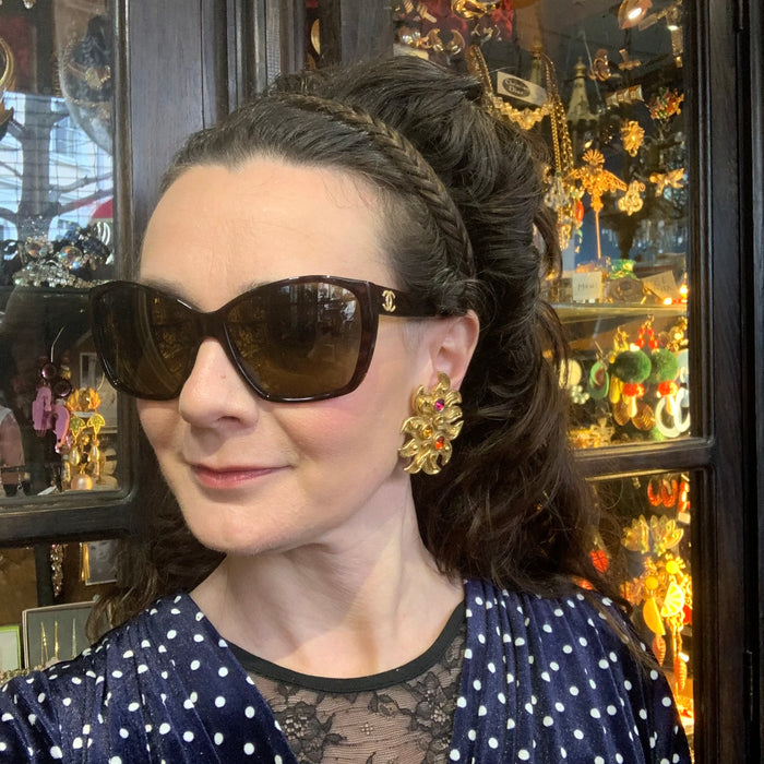 Edouard Rambaud colourful Sunburst clip on earrings - The Hirst Collection