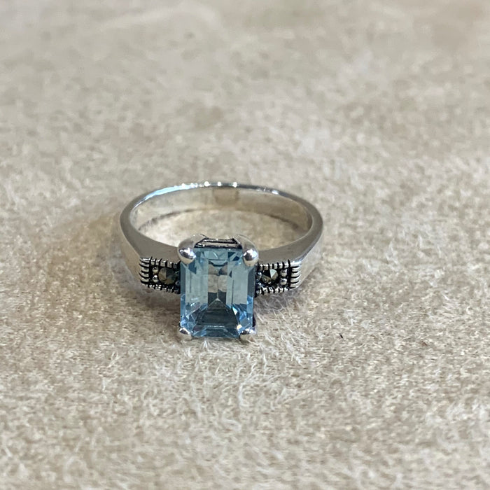 The Countess Solitaire ring in Blue Topaz - The Hirst Collection