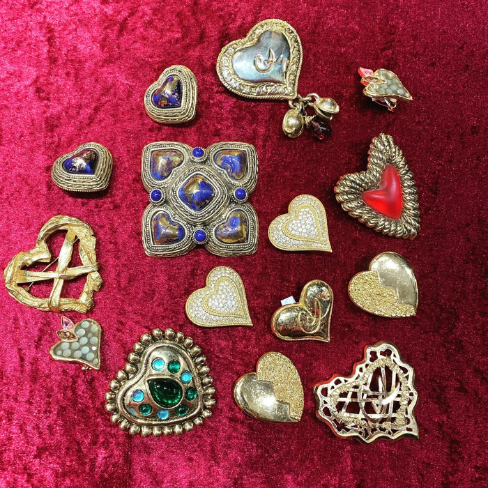 Vintage YSL Heart Earrings Gold Yves Saint Laurent - The Hirst Collection
