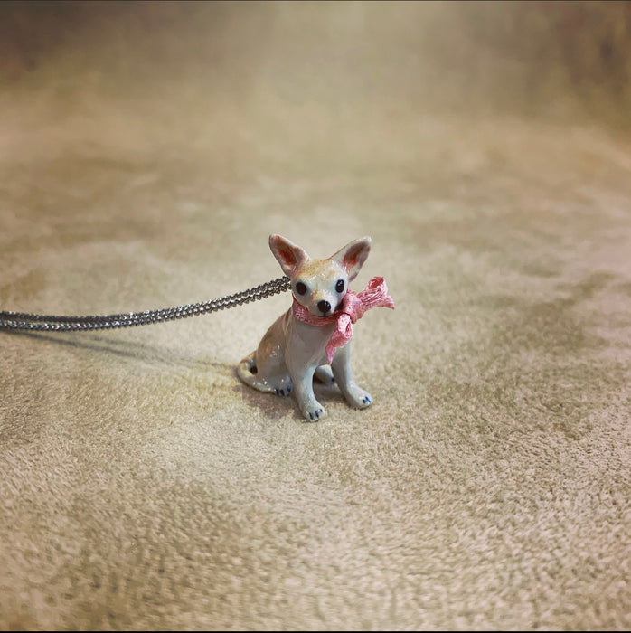 Chihuahua necklace by And Mary in porcelaine - The Hirst Collection