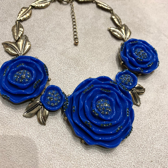 Blue Oscar De La Renta Statement Necklace - The Hirst Collection
