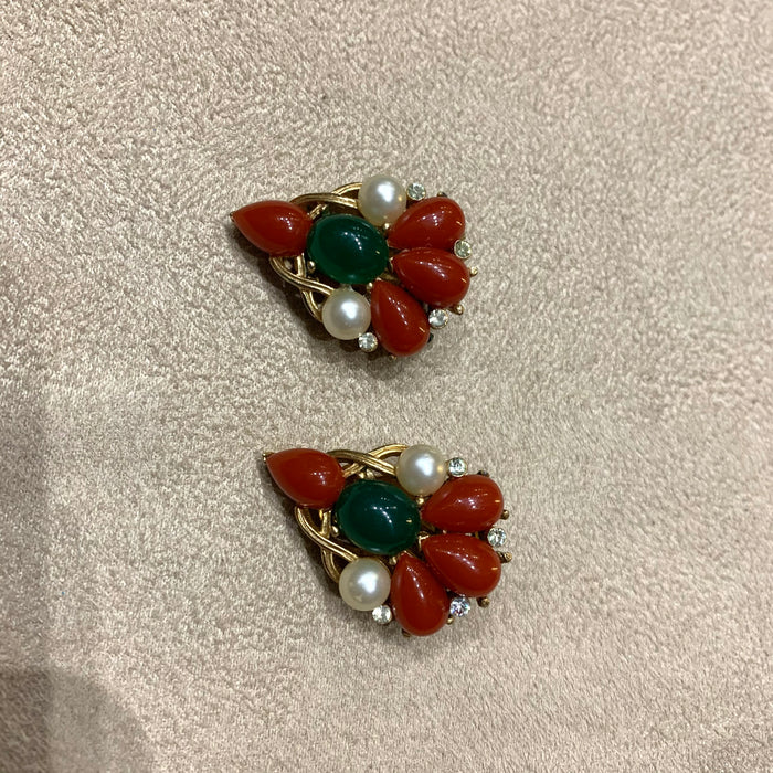 Trifari Kashmir Collection smaller Earrings - The Hirst Collection