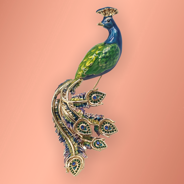 Peacock brooch by Bill Skinner