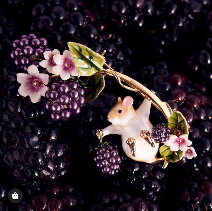 Blackberry & Mouse brooch by Bill Skinner - The Hirst Collection