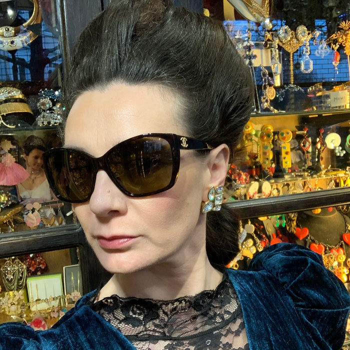 Yves Saint Laurent Crystal Earrings - The Hirst Collection