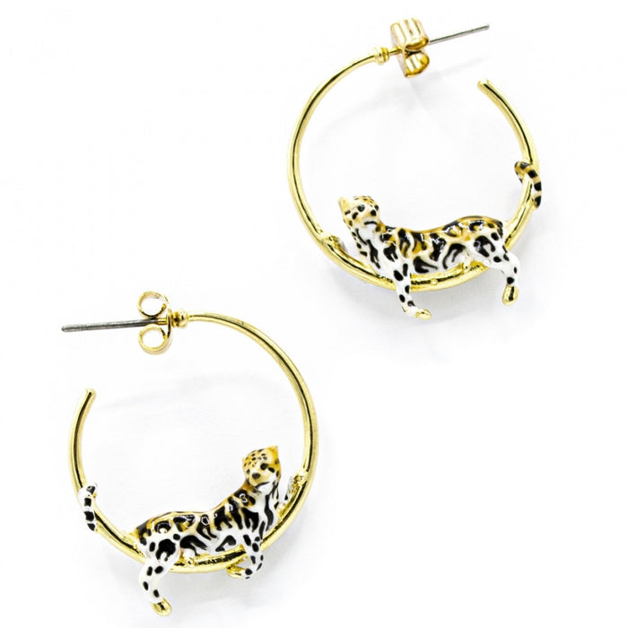 Clouded Leopard Hoop Earrings by Bill Skinner - The Hirst Collection