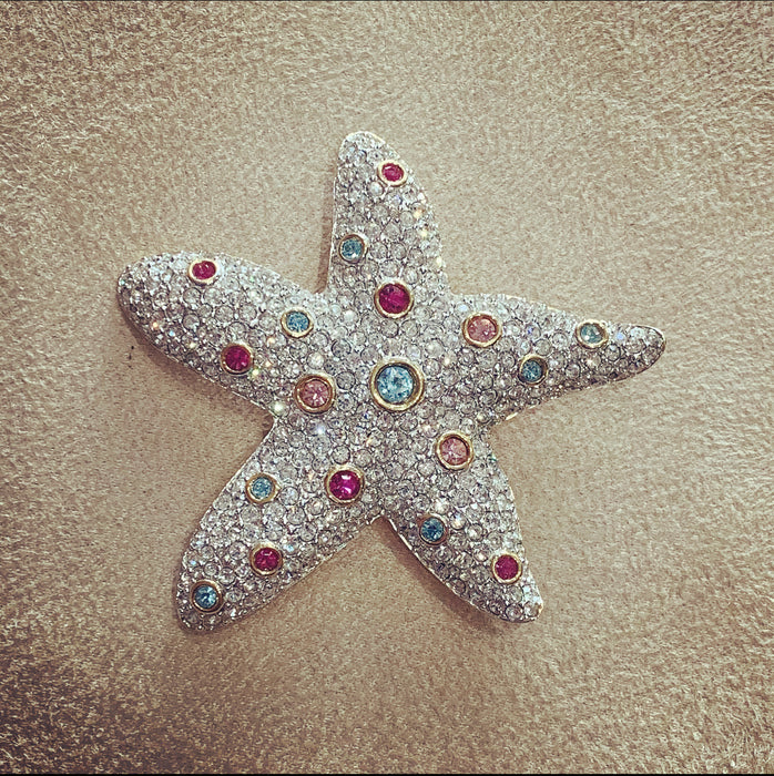 Swarovski Crystal Starfish Brooch - The Hirst Collection