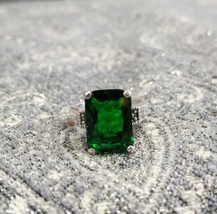 The Duchess Solitaire Emerald Green Ring - The Hirst Collection