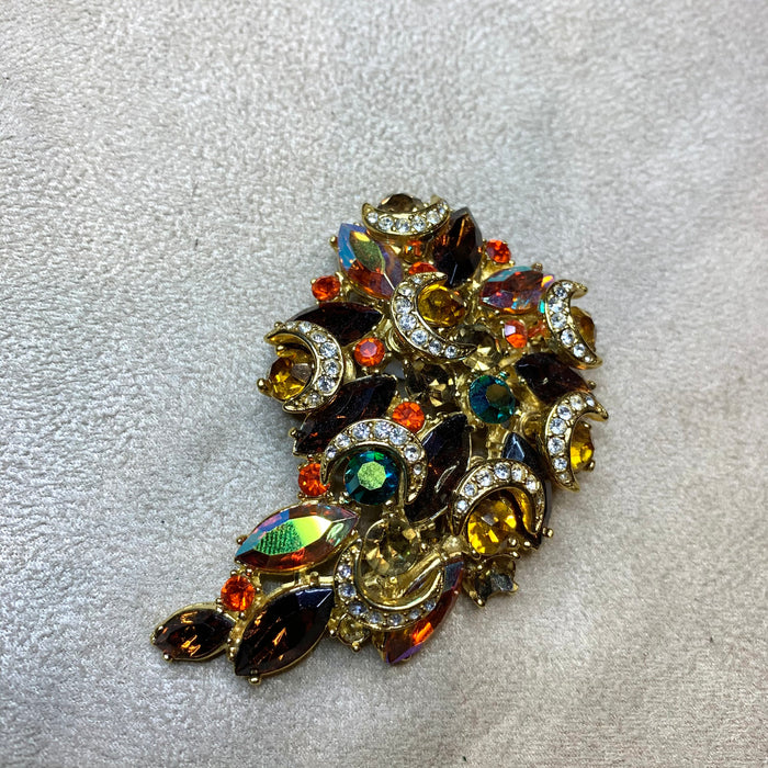 Vintage amber crystal Brooch by Sphinx of London - The Hirst Collection