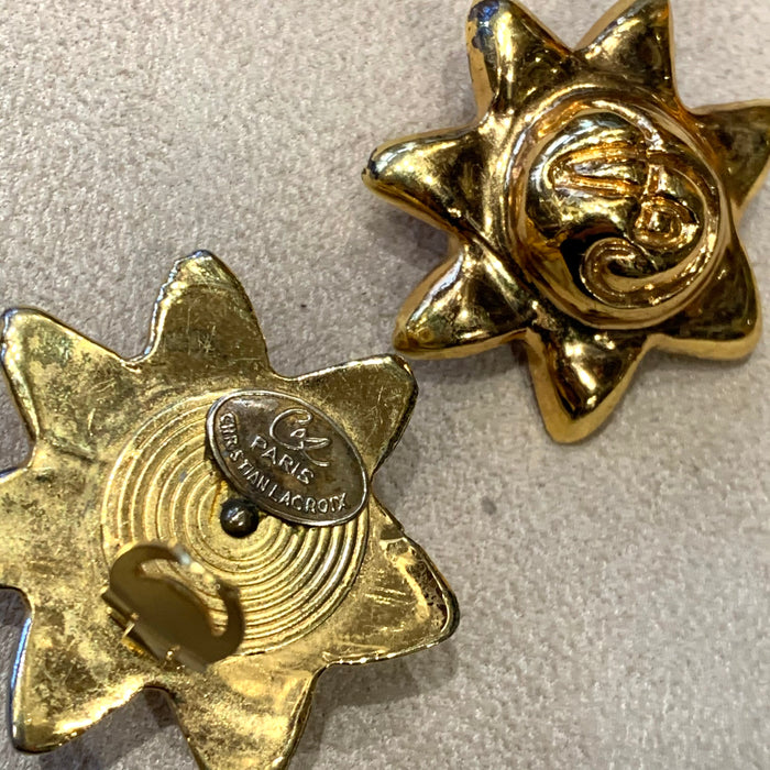 Christian Lacroix Starburst sun clip on earrings - The Hirst Collection