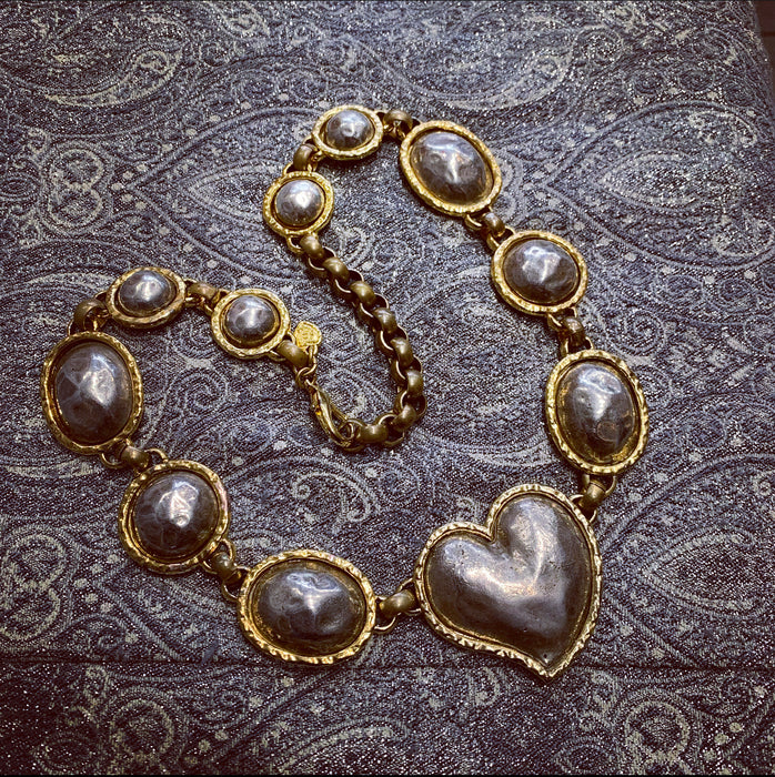 Edouard Rambaud Chunky Heart Statement Necklace