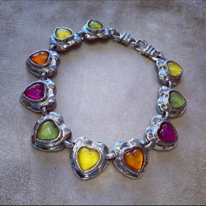 Edouard Rambaud Colourful hearts necklace - The Hirst Collection