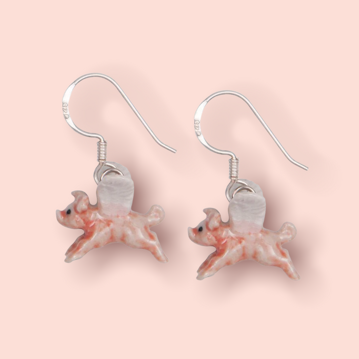Flying pig earrings by And Mary