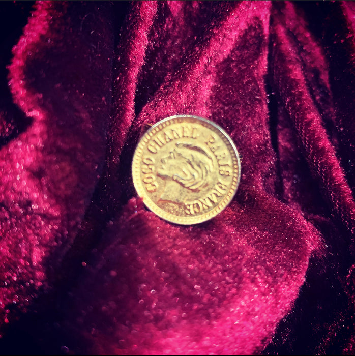 Coco Chanel Button Coin Ring - The Hirst Collection