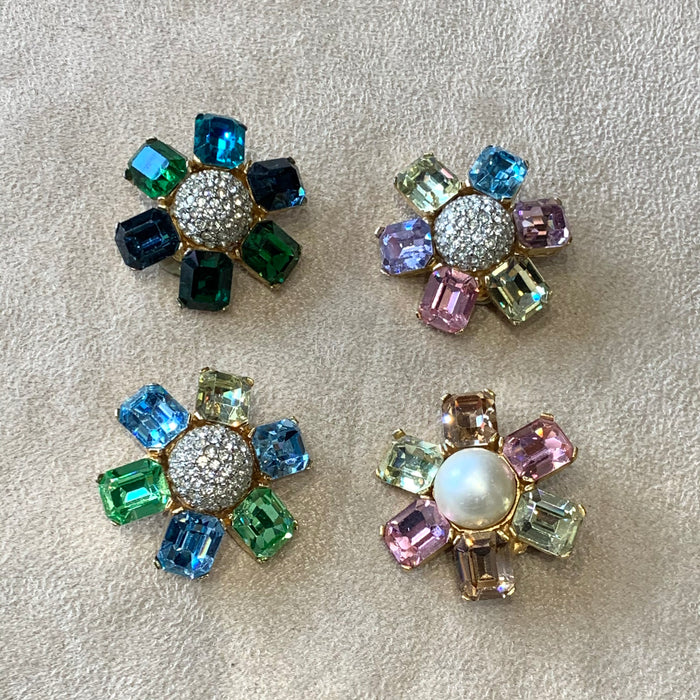 Ciner large pastel clip on earrings - The Hirst Collection