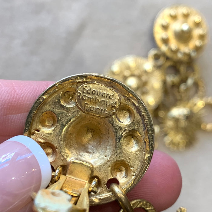 Edouard Rambaud Gold chandelier clip on charm earrings - The Hirst Collection