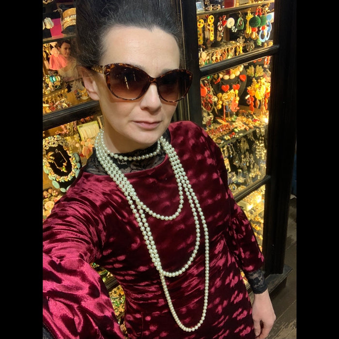 Extra Long Glass Pearl Necklace - The Hirst Collection