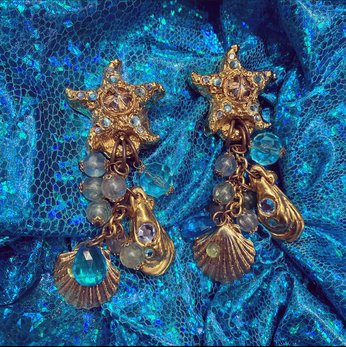 Jacky De G Pairs Ocean Paris Sealife chandelier earrings - The Hirst Collection
