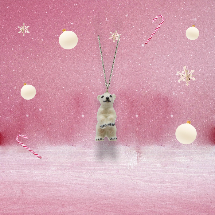 Baby Polar Bear Pendant Necklace by And Mary