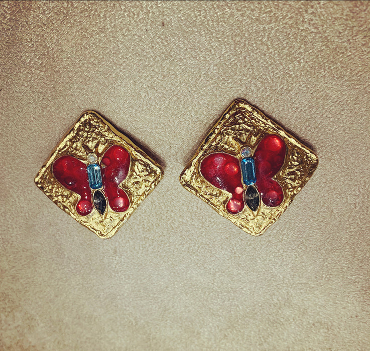 Christian Lacroix Butterfly earrings - The Hirst Collection
