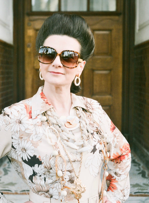 Cream Khaki Acrylic chain necklace - The Hirst Collection