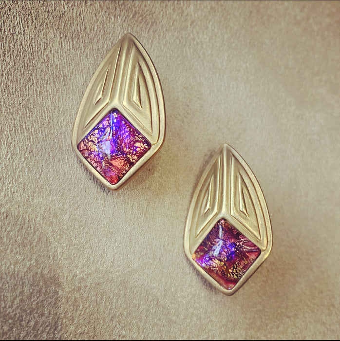Yves Saint Laurent pink lava pierced earrings - The Hirst Collection