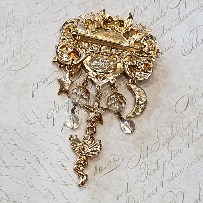 Kirks Folly Sun Moon Dragonfly Brooch Cherub Brooch - The Hirst Collection