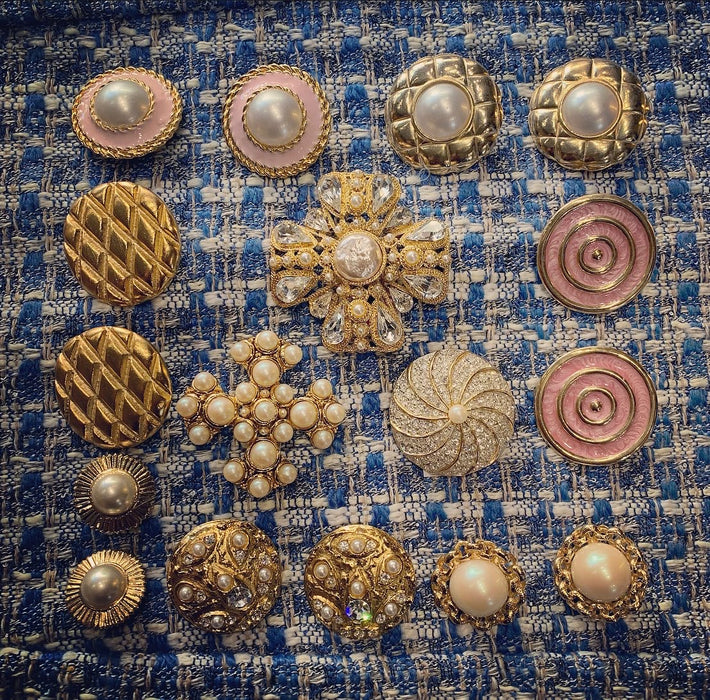 Vintage Gold Pearl Quilted Earrings Clip On