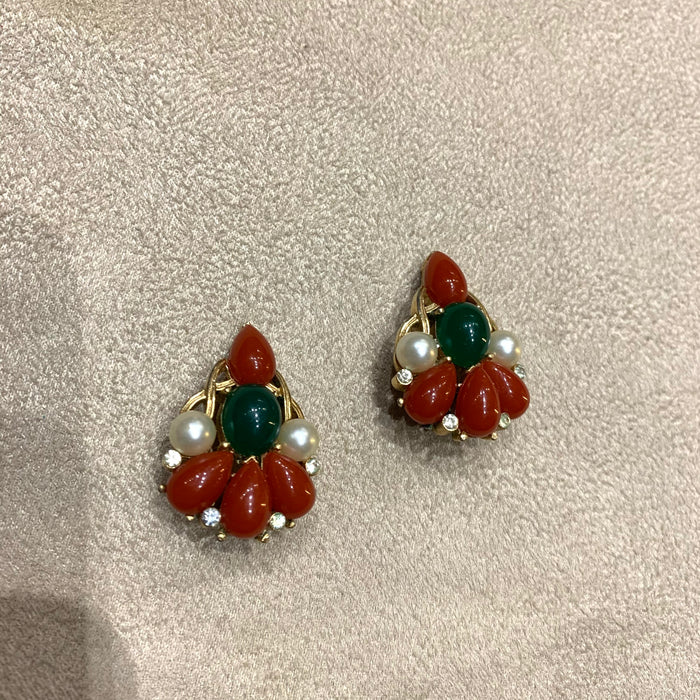 Trifari Kashmir Collection smaller Earrings - The Hirst Collection