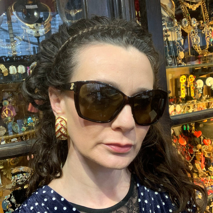 Yves Saint Laurent Oversized Red Hoop Earrings - The Hirst Collection