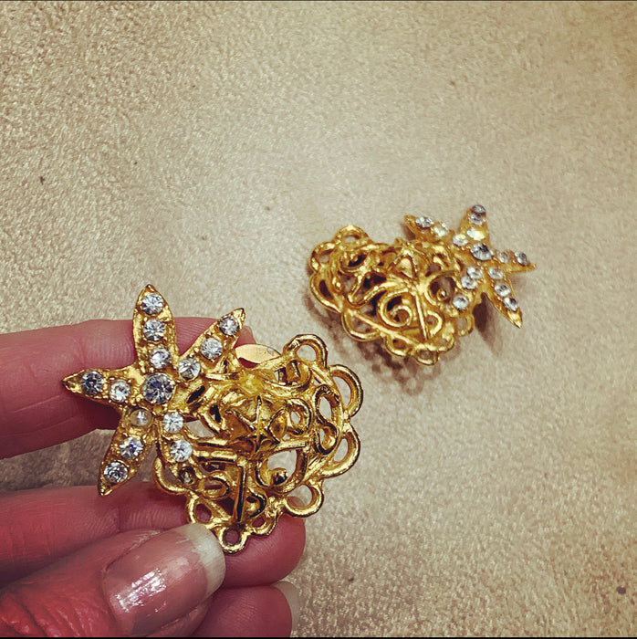 Christian Lacroix vintage heart star earrings - The Hirst Collection