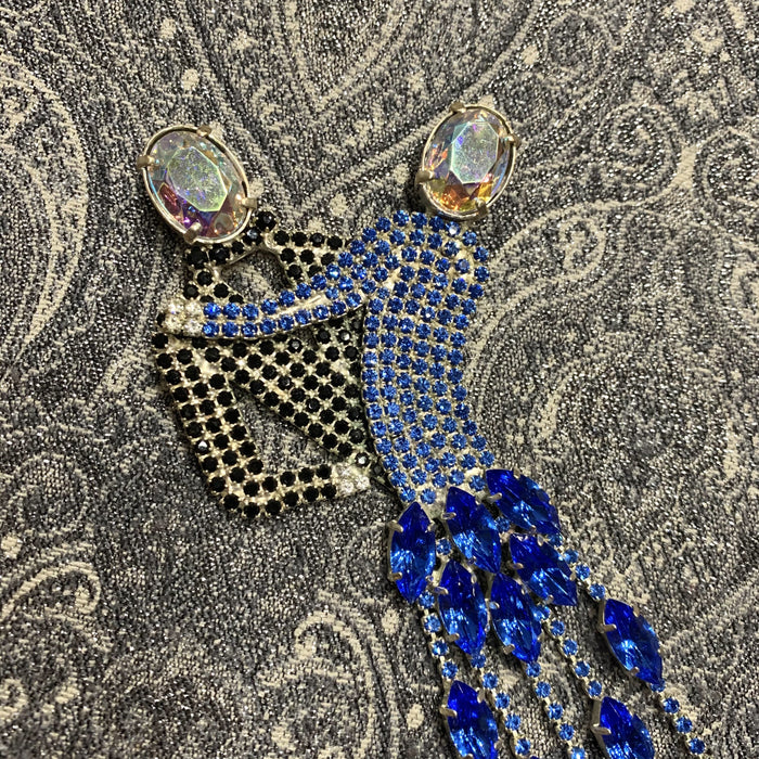 Ballroom dancing couple blue brooch strictly - The Hirst Collection