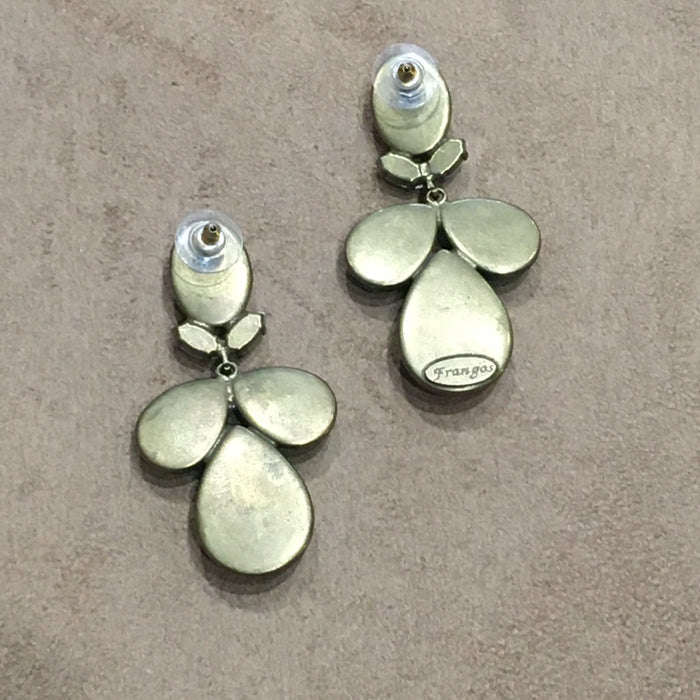 Foiled glass Red, green statement earrings by Frangos - The Hirst Collection