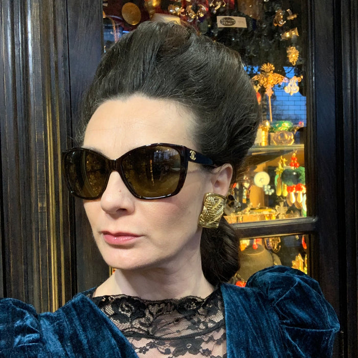 Yves Saint Laurent Statement Gold Plaited Earrings - The Hirst Collection