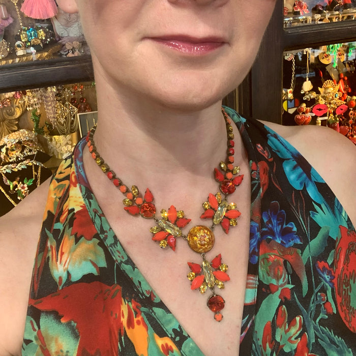 Frangos fire butterfly burnt orange  Necklace - The Hirst Collection