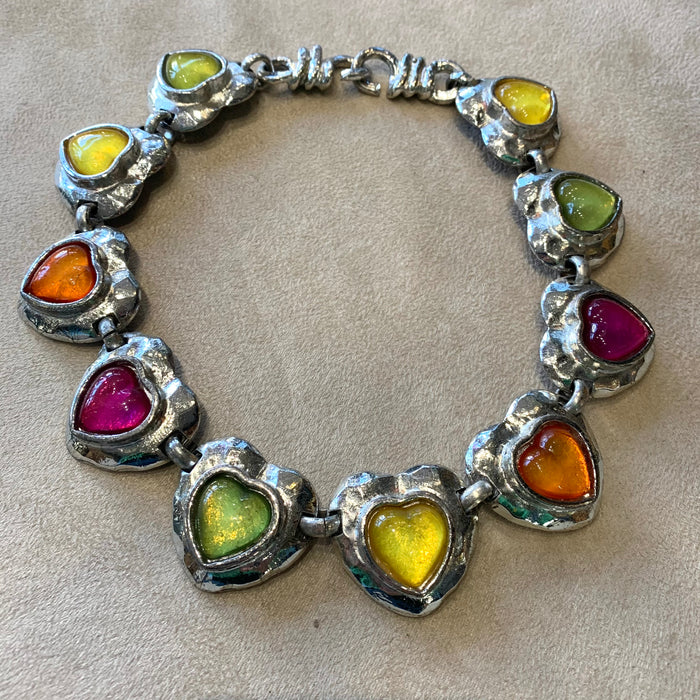 Edouard Rambaud Colourful hearts necklace - The Hirst Collection