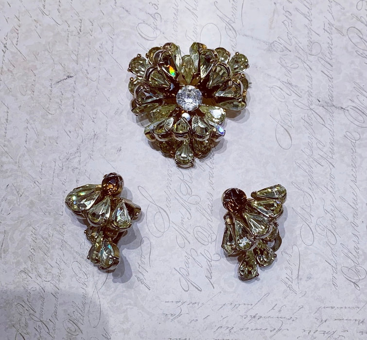 Mitchel Maer Vintage pale yellow brooch